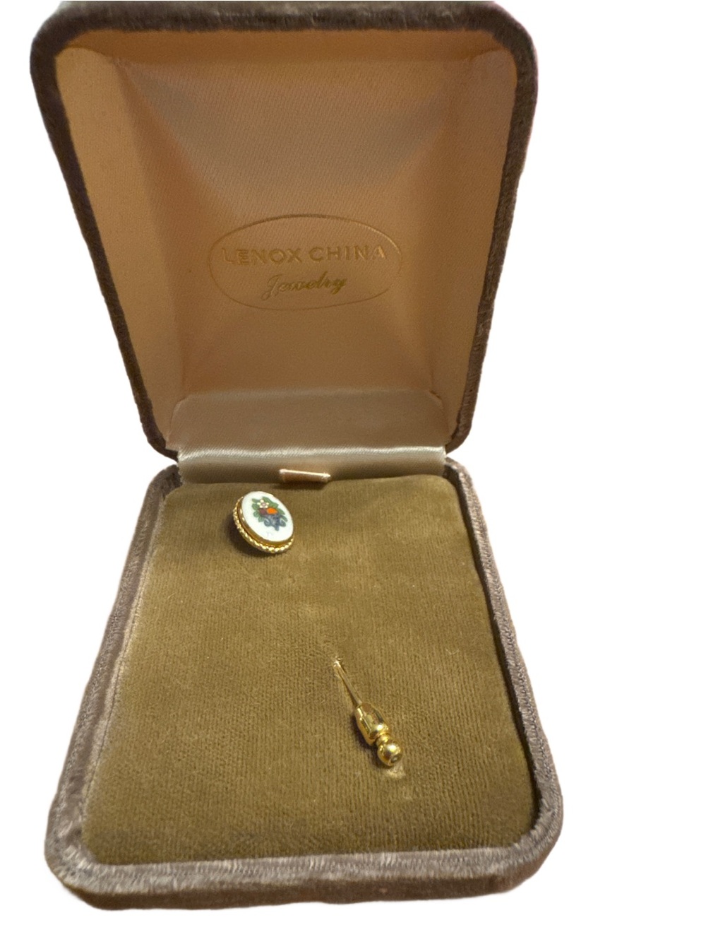 Vintage Lenox China Jewelry Autumn Gold-Filled Stick Pin